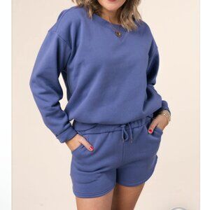Zenana French Terry Pullover & Shorts Set